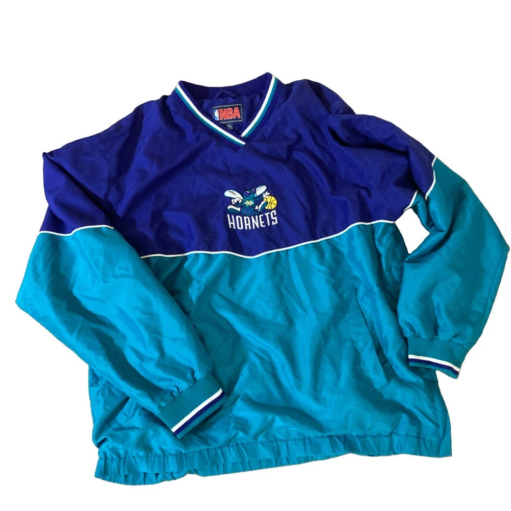NBA Charlotte Hornets Vtg 90s Pullover Men's‎ Sz M Embroidered  Basketball Read